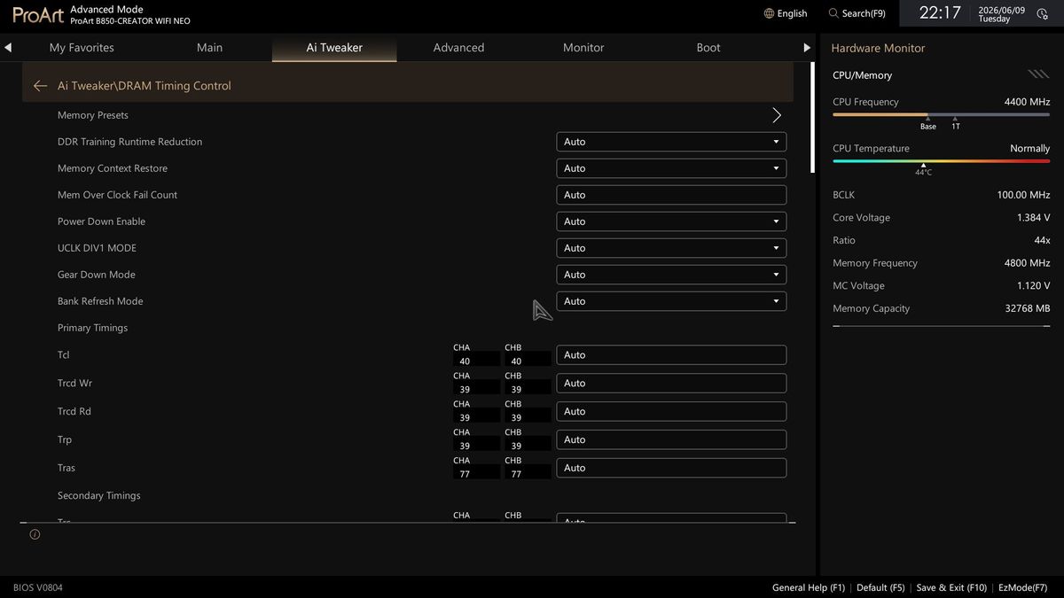 Asus B850-Creator Wifi Neo - BIOS
