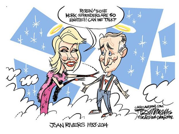 Editorial cartoon entertainment Joan Rivers Williams