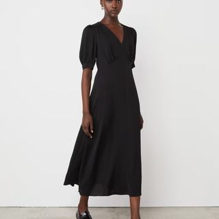 black midi dress