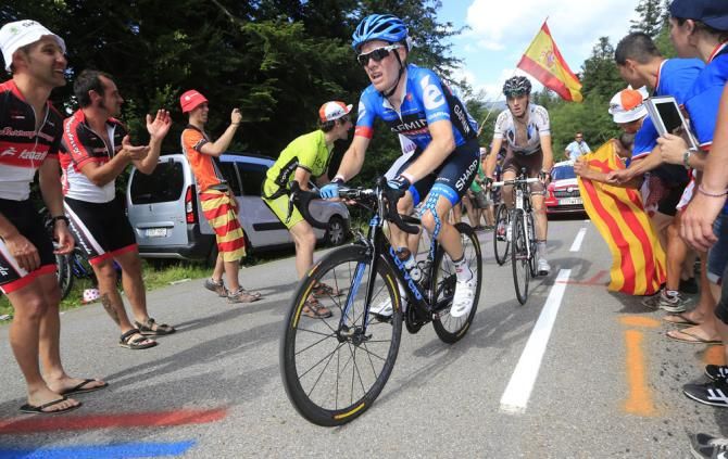 Andrew Talansky (Garmin-Sharp) in action during the Tour's first day in the Pyrenees