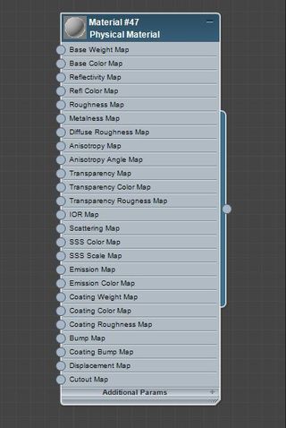 Right click the material to show the additional 35 parameters you can use