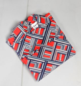 Shirt with bold colours and geometrical shapes