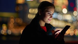 Portrait of woman at night shot with a wide aperture