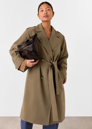 Khaki Petite Riley Trench Coat