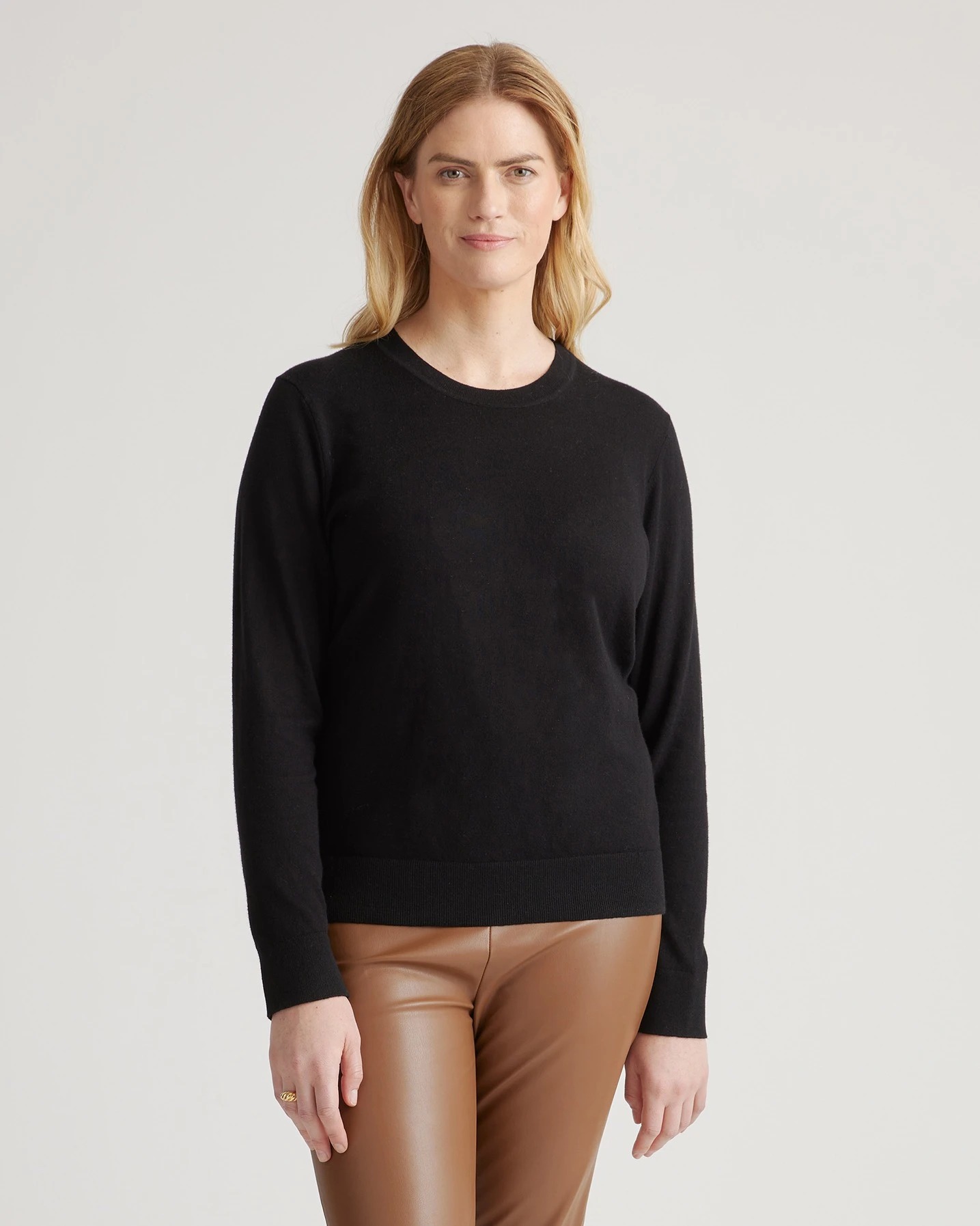 Quince, Lightweight Cotton Cashmere Crew Sweater