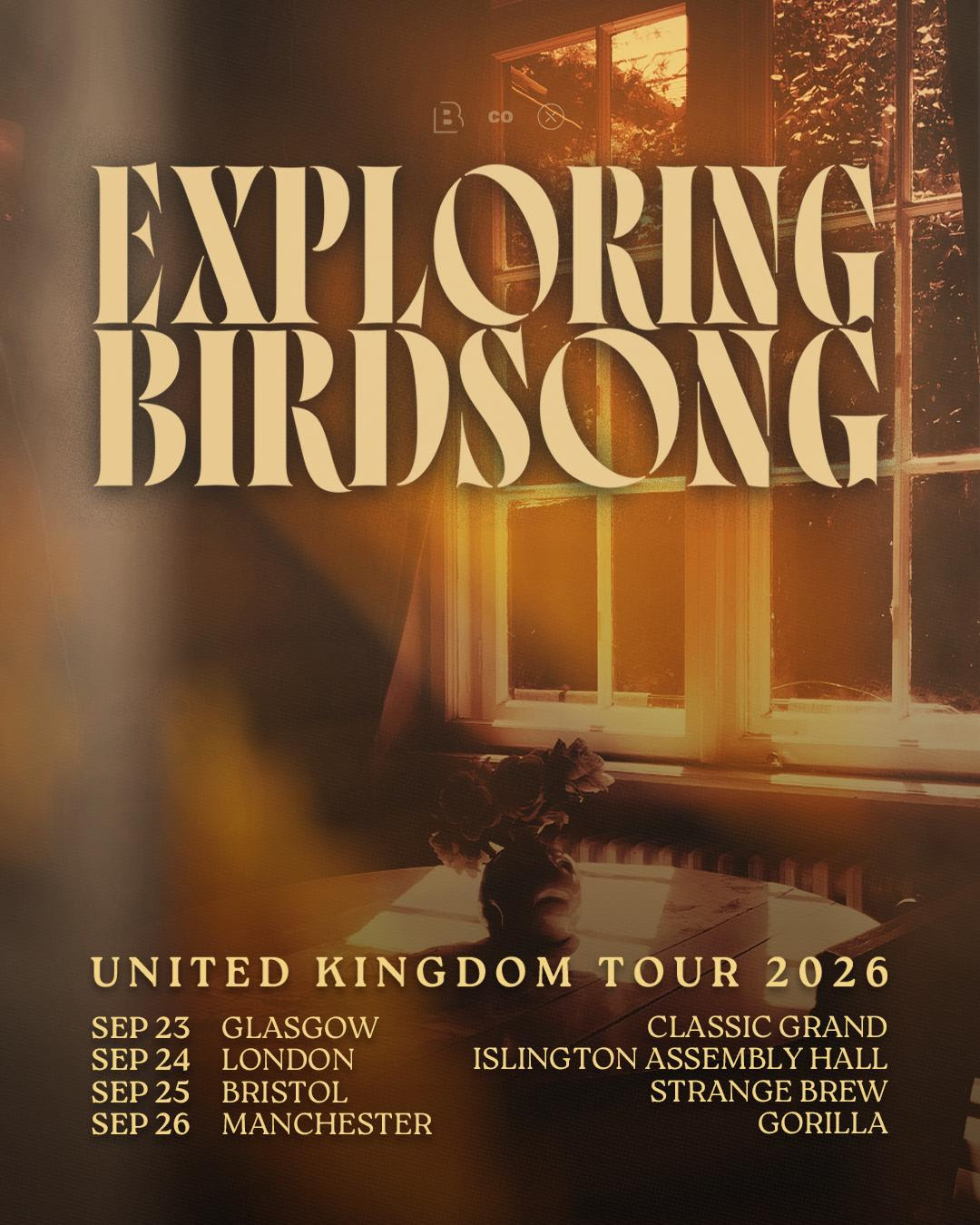 Exploring Birdsong 2026 tour poster