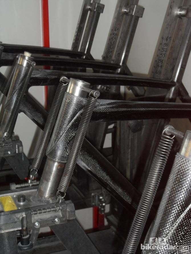 After the moulding process the frame sections (usually two monocoque parts) are released from the mould. They actually look remarkably finished at this stage