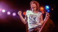 American musician Chrissie Hynde, of the group Pretenders, performs at the Aragon Ballroom, Chicago, Illinois, April 13, 1984. 
