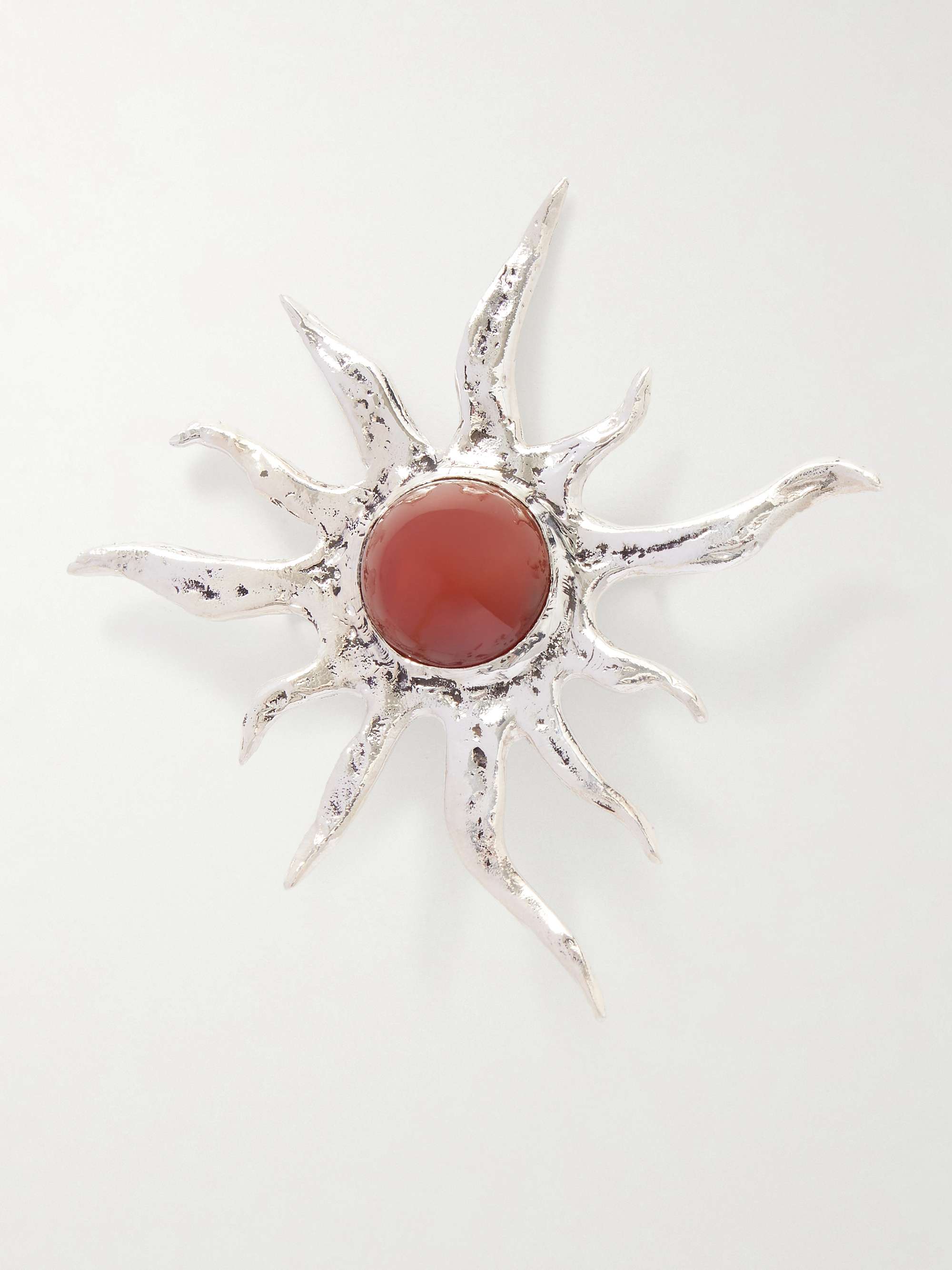 Ra Silver and Carnelian Brooch