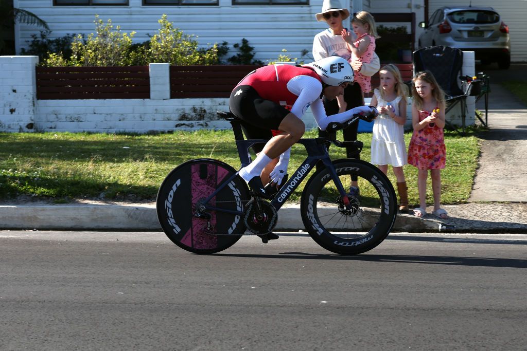 WOLLONGONG AUSTRALIA SEPTEMBER 18 Stefan Bissegger of Switzerland sprints during the 95th UCI Road World Championships 2022 Men Individual Time Trial a 342km individual time trial race from Wollongong to Wollongong Wollongong2022 on September 18 2022 in Wollongong Australia Photo by Con ChronisGetty Images