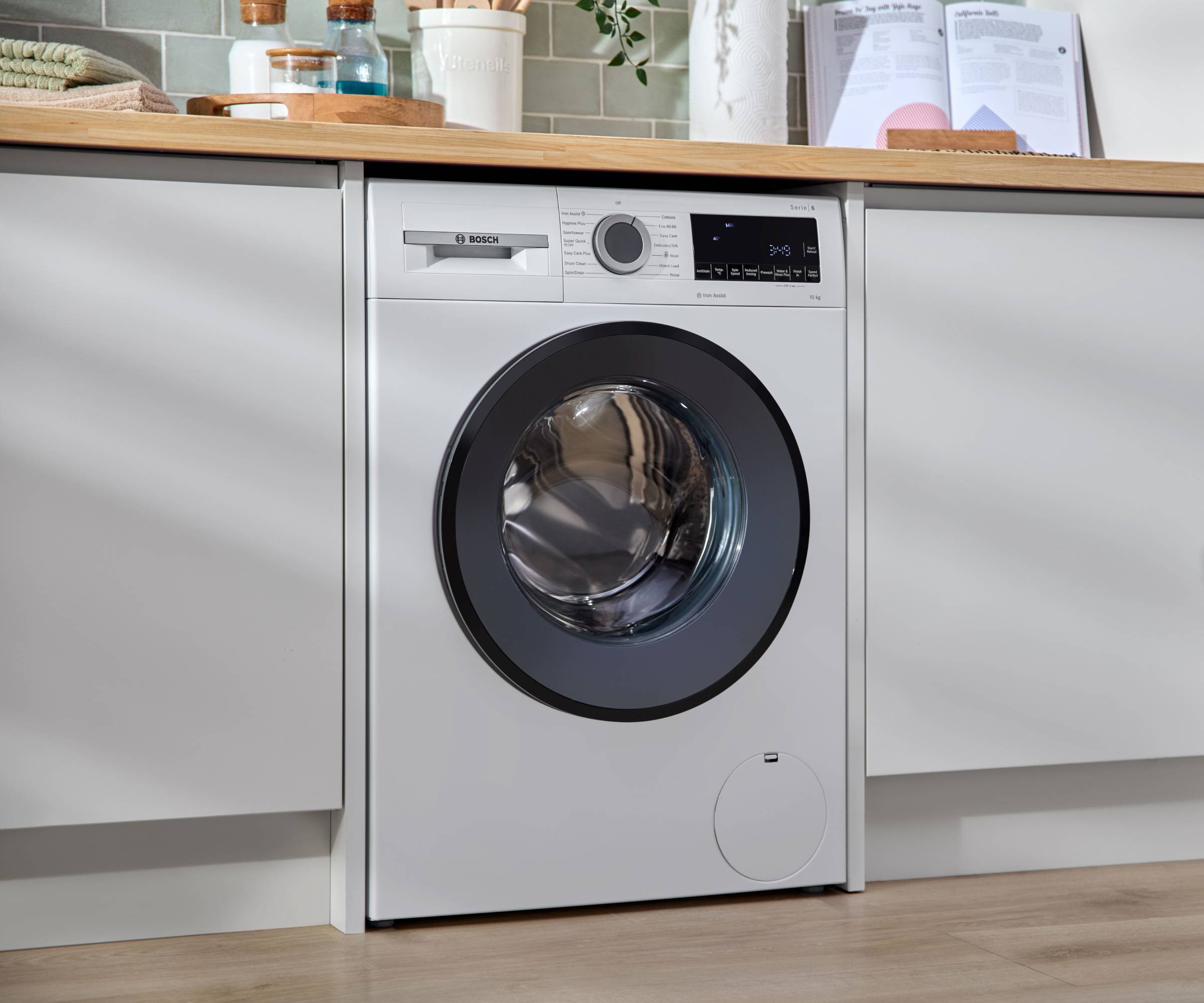 Bosch washing machine closed in kitchen