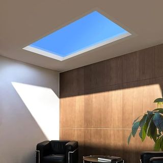 Empowline Smart Blue Sky Light Ceiling Lamp, Clear Sky Light, Sunlight Lamp, Natural Light Skylight, Zigbee Intelligent Ecosystem, Simulate a Sunlight Irradiation Room, Living Room, Office (1x2ft Cut)