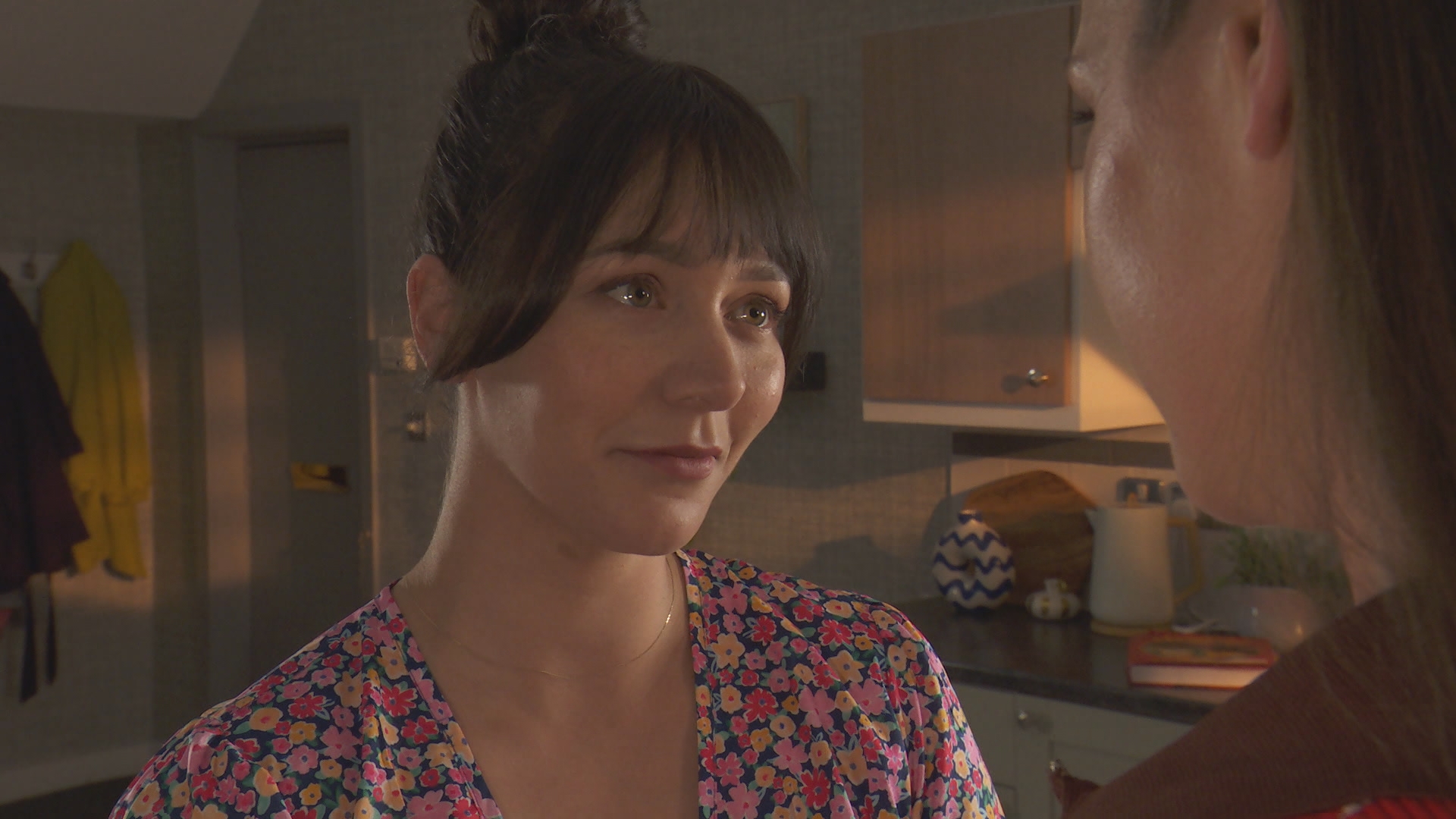 Cleo McQueen has some BIG news for Sienna Blake in Hollyoaks.