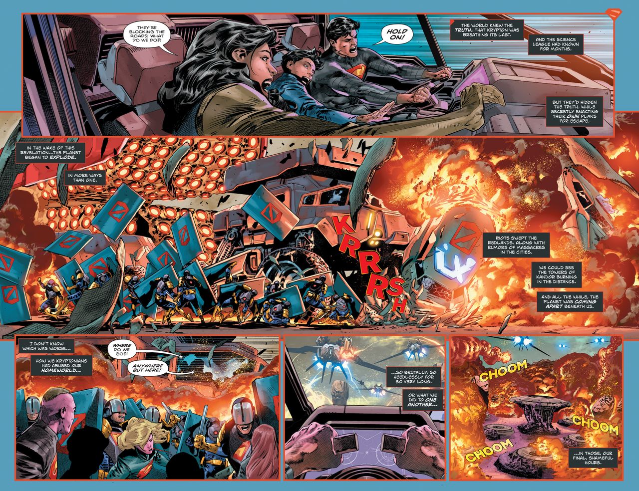Krypton explodes into violence on Absolute Superman #5.