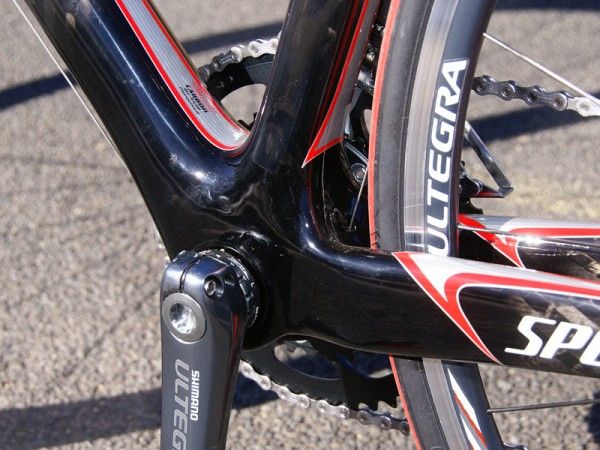Of course, there is plenty of material around the bottom bracket and Specialized has also given the Tarmac giant chain stays.