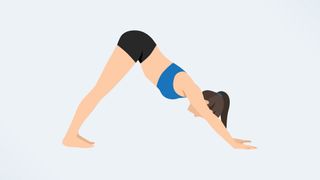 an illo of a woman doing a downward facing dog