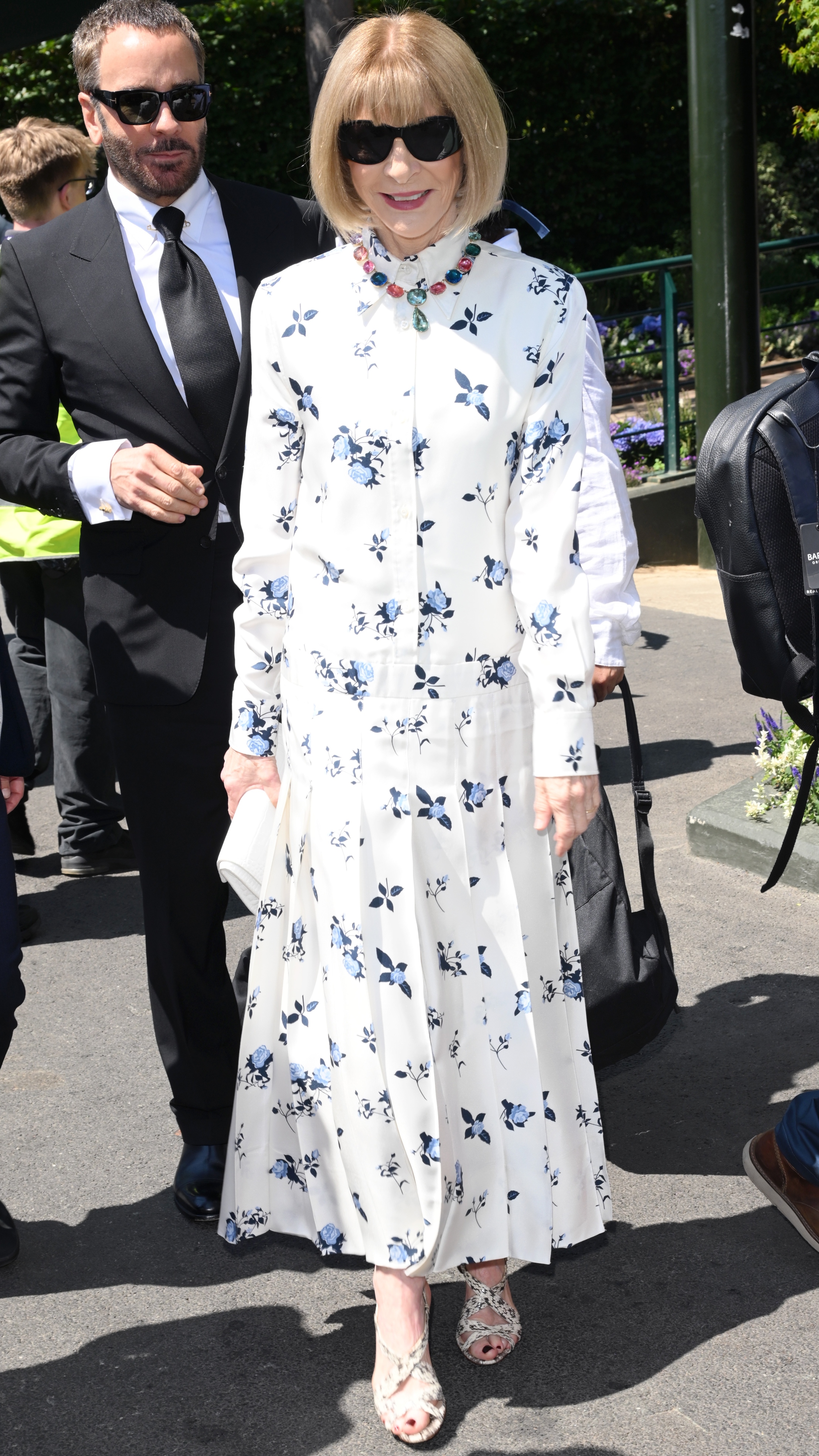 Anna Wintour arrives for day twelve of the Wimbledon Tennis Championships on July 11, 2025