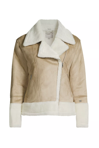 Soia & Kyo Phoebe Faux-Sherpa Moto Jacket