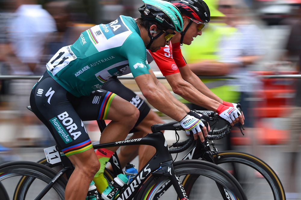Peter Sagan raced in the green points jersey