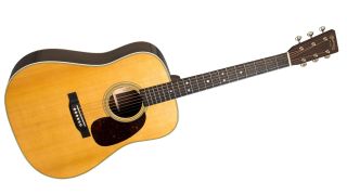 A Martin D-28 acoustic guitar