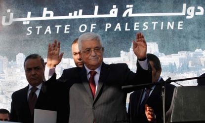 To avoid confrontation Palestinian President Mahmoud Abbas won't rush to change passports and ID cards.