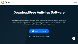 Avast Antivirus Software website screenshot