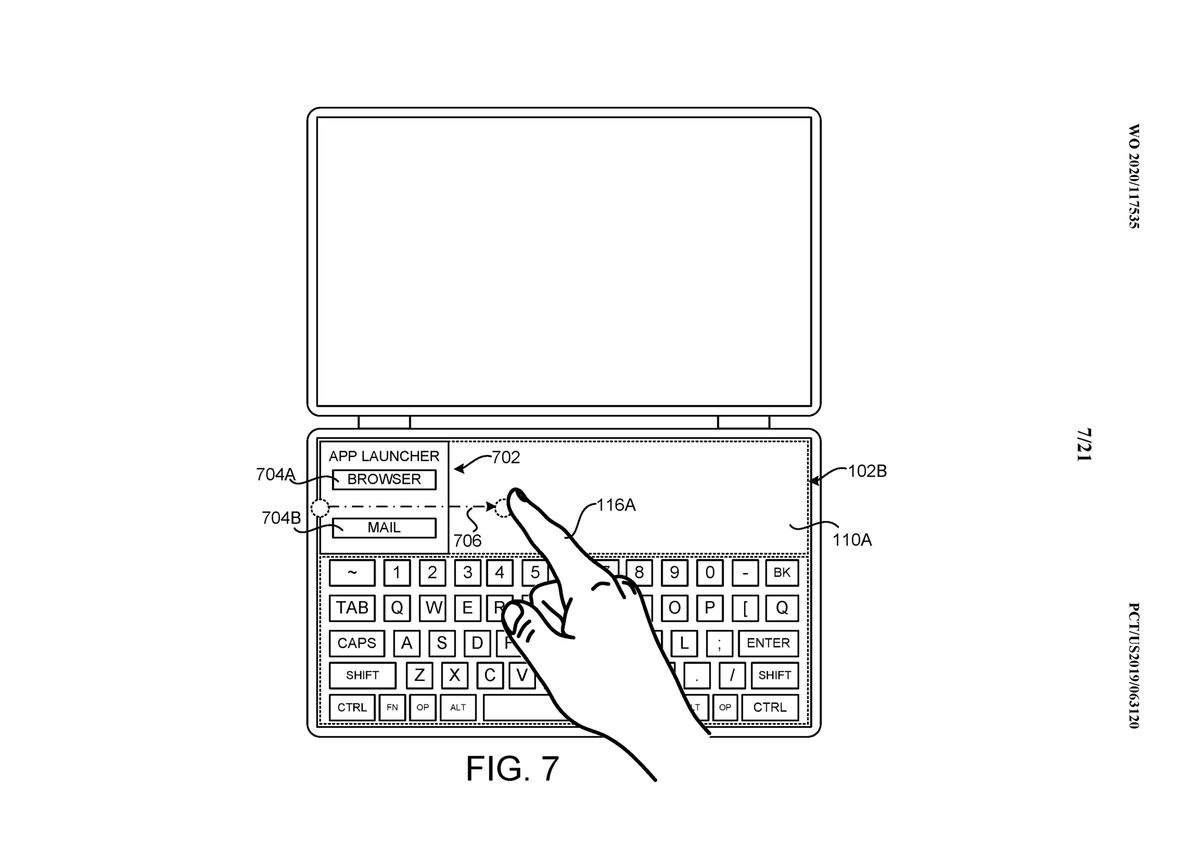 Surface Neo App Shortcut Touchpad Patent