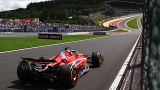 Charles Leclerc of Ferrari during first practice ahead of the Formula 1 Belgian Grand Prix at Spa-Francorchamps in Spa, Belgium