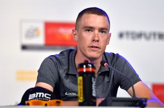 Rohan Dennis answers questions from the press