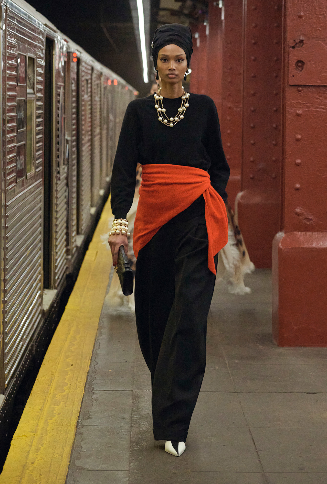 models walk the subway runway for the chanel metiers d'art 2026 show in new york city