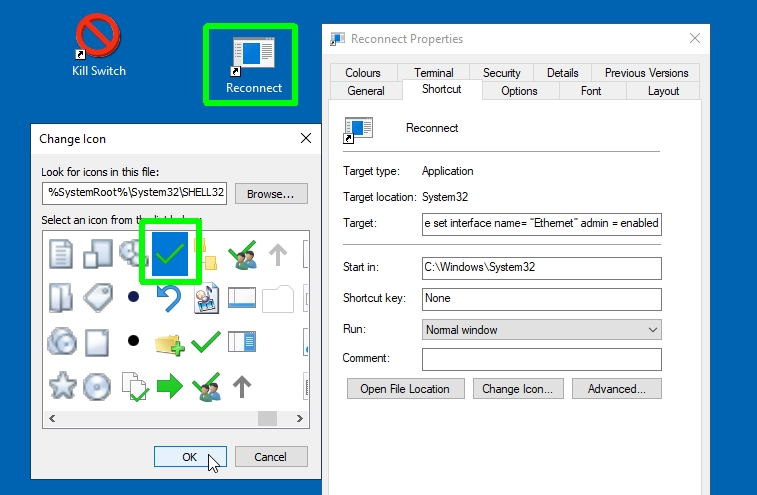 how to create a kill switch - reconnect