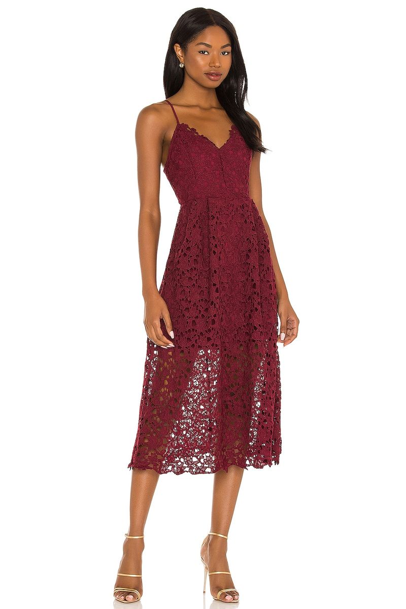 ASTR the Label Lace A Line Midi Dress