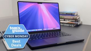 14-inch MacBook Pro M4 with Cyber Monday badge