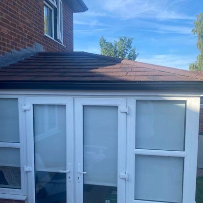 Outside view of a conservatory roof replacement