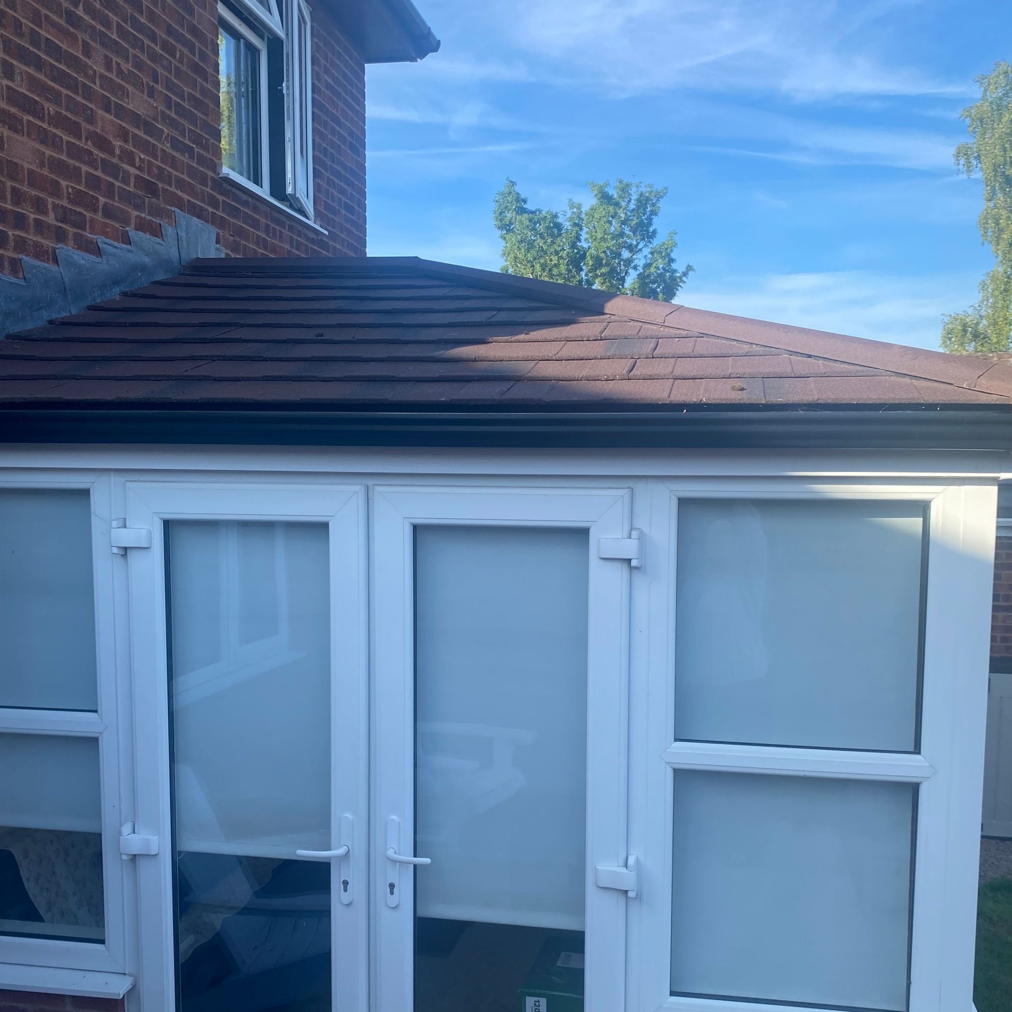 Outside view of a conservatory roof replacement