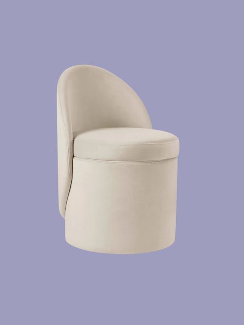 Primrose Dressing Table Storage Stool - Ecru