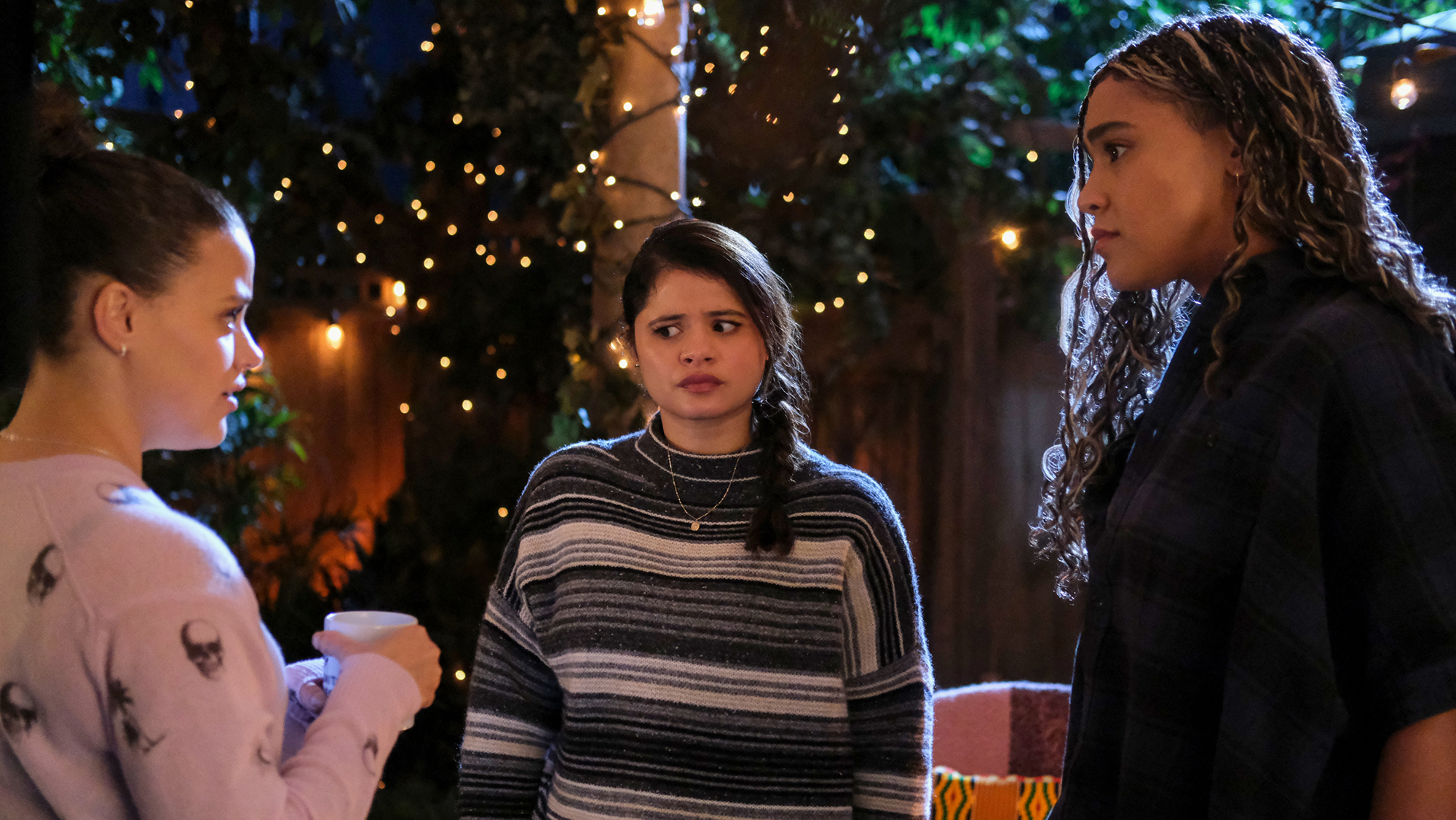 From left: Sarah Jeffery as Maggie Vera, Melonie Diaz as Mel Vera, and Lucy Barrett as Kaela Danso in The CW's 'Charmed'.