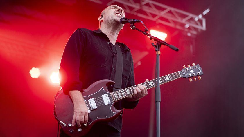 Quincy, MA - August 19: Jeremy Enigk, of Sunny Day Real Estate, performs during the first day of the In Between Days Festival at the Veterans Memorial Stadium. (Photo by Vincent Alban/The Boston Globe via Getty Images)