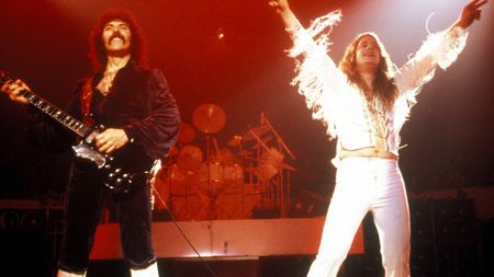 Photo of Tony IOMMI and Ozzy OSBOURNE and BLACK SABBATH; L-R: Tony Iommi & Ozzy Osbourne performing live onstage