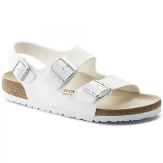 white Birkenstock sandals