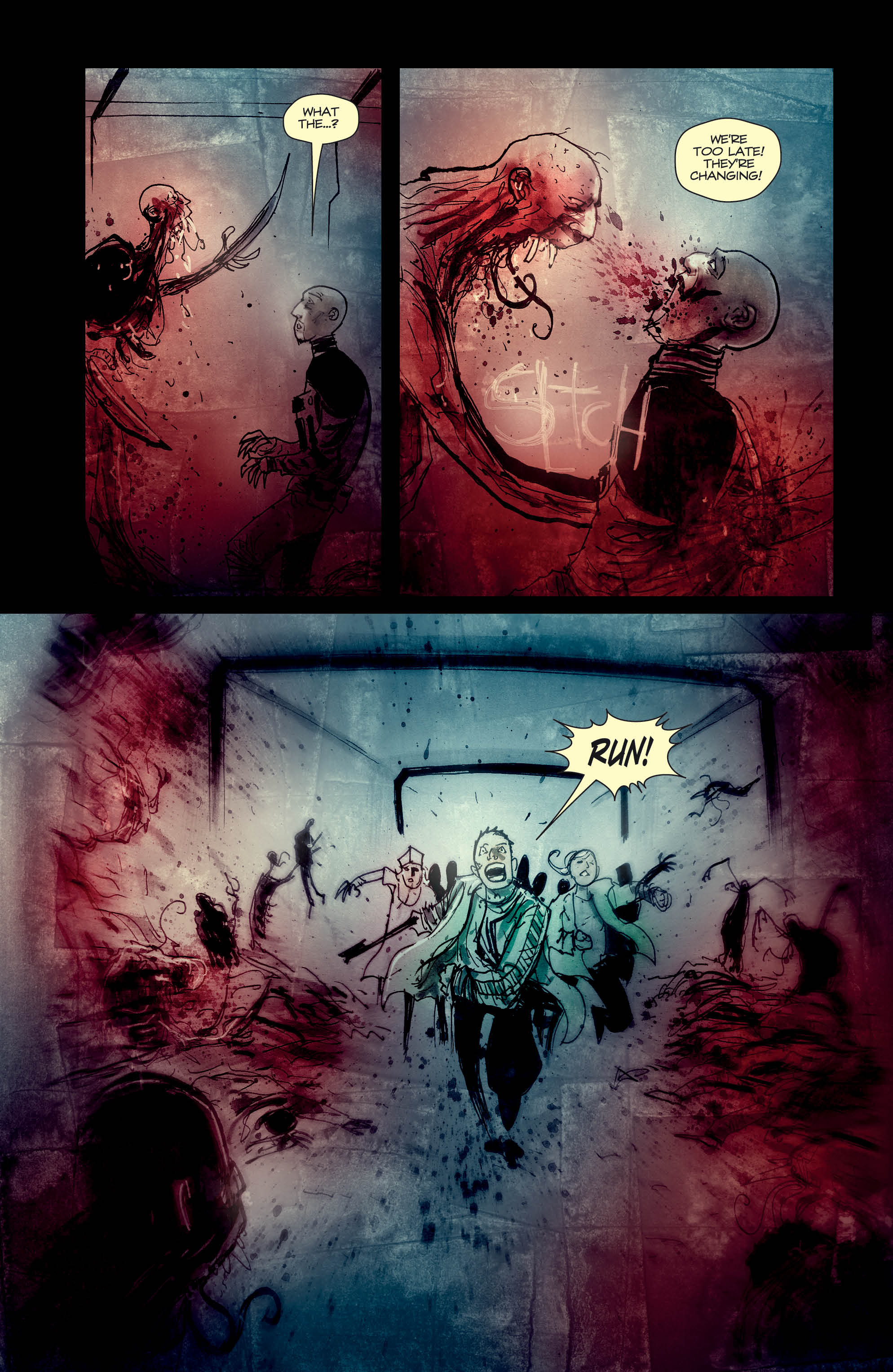 Interior pages for Dead Space by Antony Johnston and Ben Templesmith.