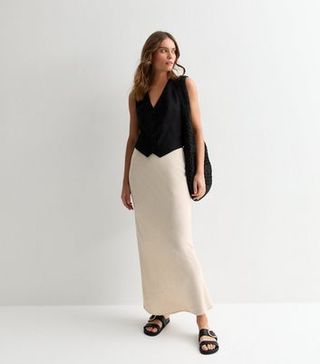 Stone Bias-Cut Maxi Skirt