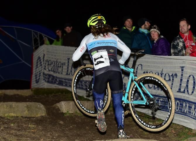 Anthony Clark (JAM Fund) running the granite stairs on lap three