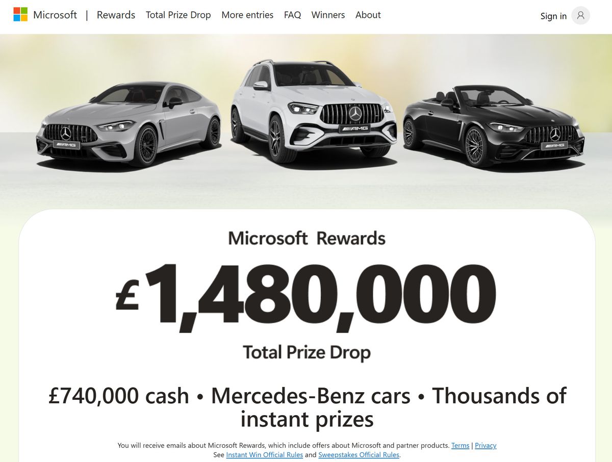 The latest MS Edge sweepstake