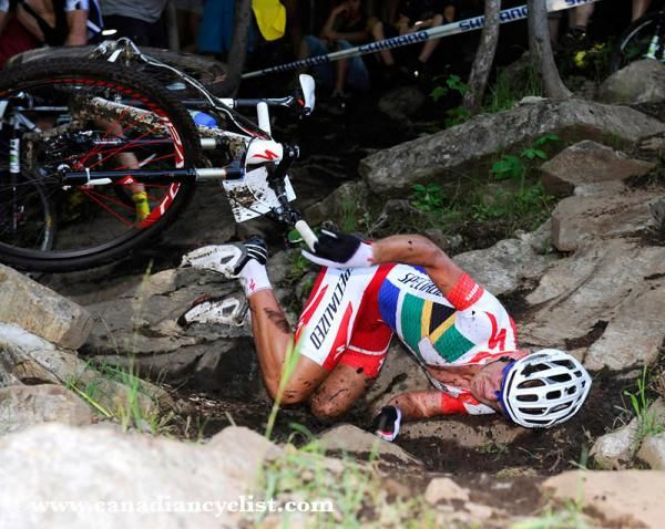 Burry Stander was one of many riders to go down