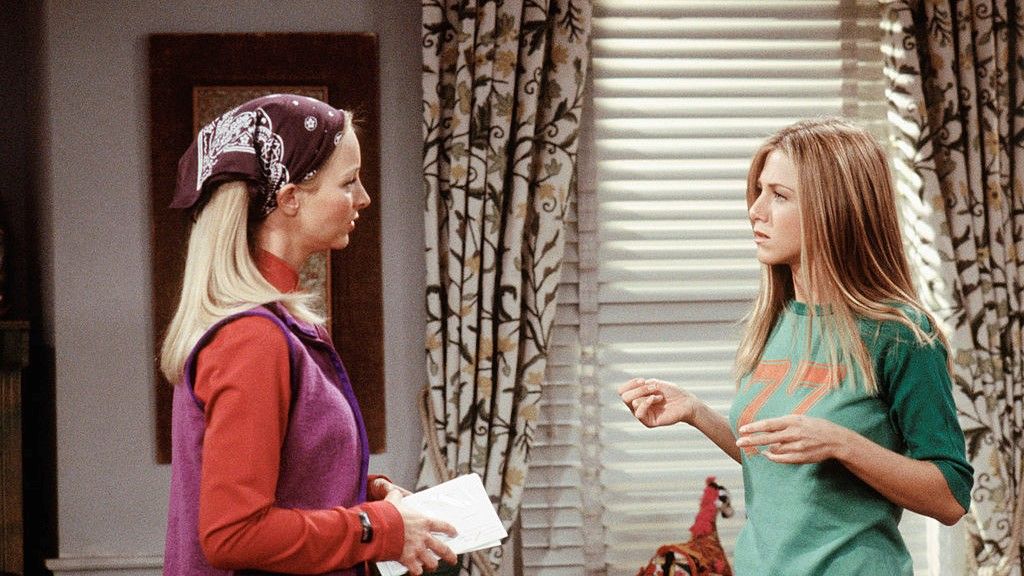 A photo of Phoebe and Rachel in Friends