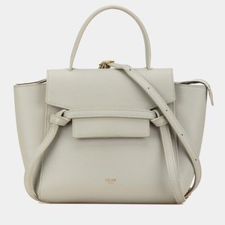 Celine White Nano Grained Calfskin Belt Bag