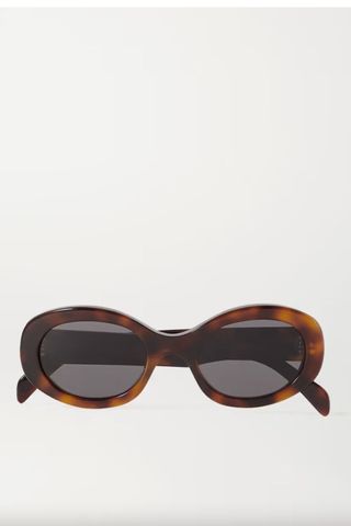 Best Sunglasses: Celine Triomphe oval-frame tortoiseshell acetate sunglasses