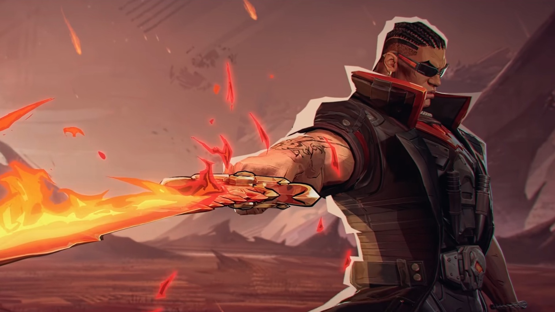 Blade brandishes a flaming sword
