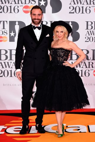 Kylie Minogue And Joshua Sasse At The Brit Awards 2016